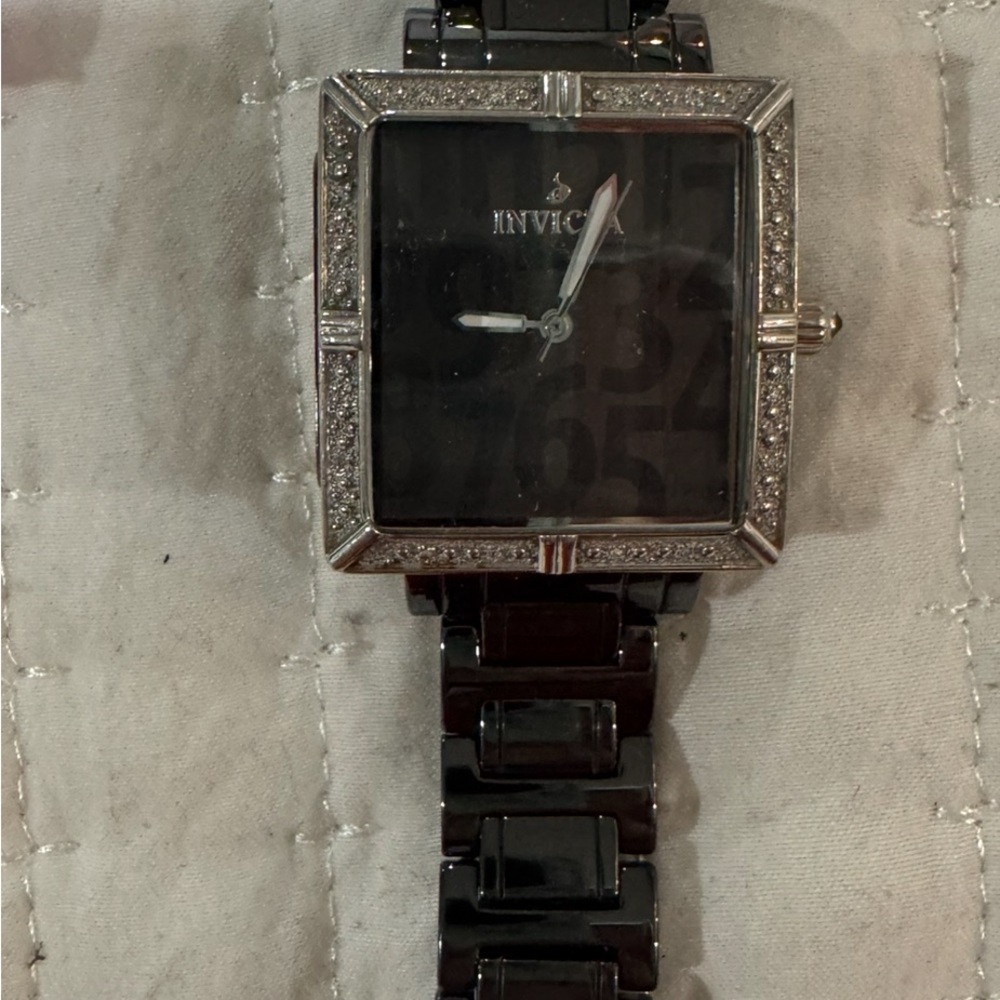 Invicta Black and Silver Square Watch
